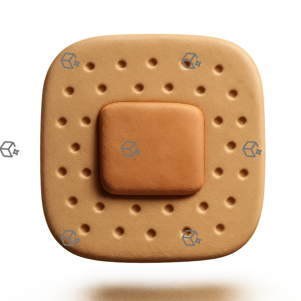 Soft Clay 3D Adhesive Bandage Icon — Tactile Beige Matte
