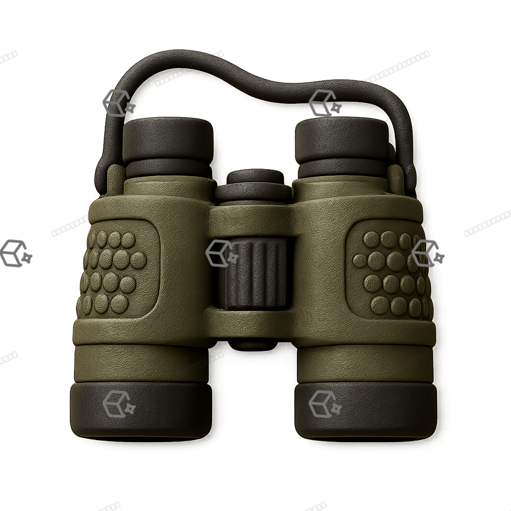 Compact Clay Binoculars Icon — Travel Sightseeing