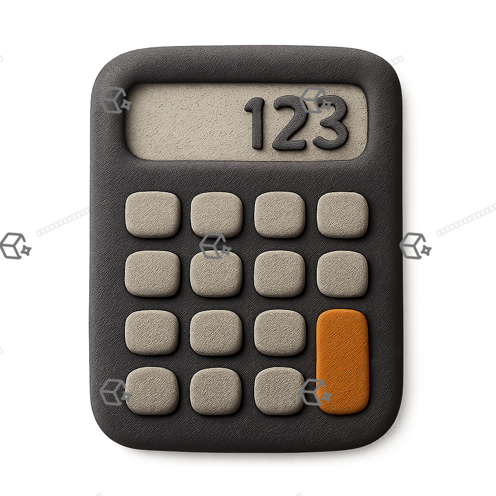 Matte Clay Desktop Calculator Icon — ThreeDIcons Finance