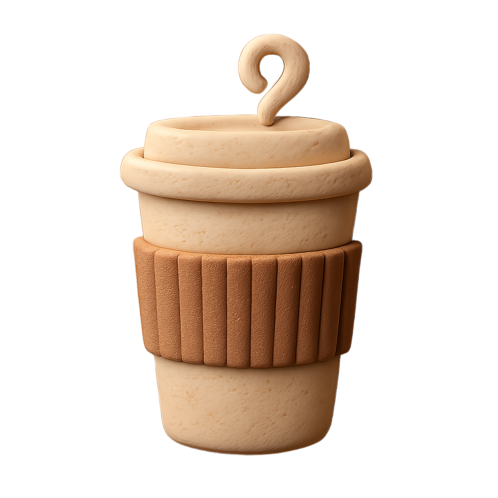 Matte 3D Clay Takeaway Coffee Cup Icon, Cozy Design