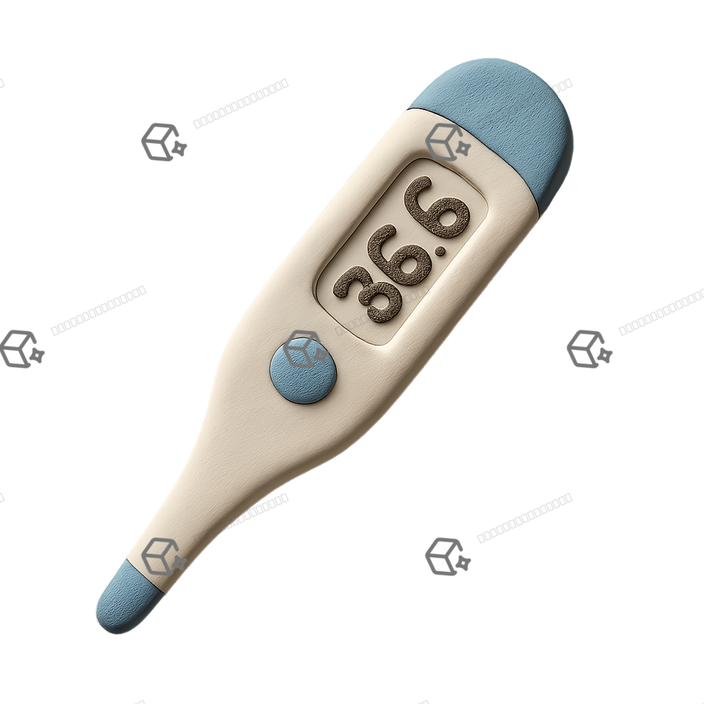 ThreeDIcons Matte 3D Clay Digital Thermometer Icon