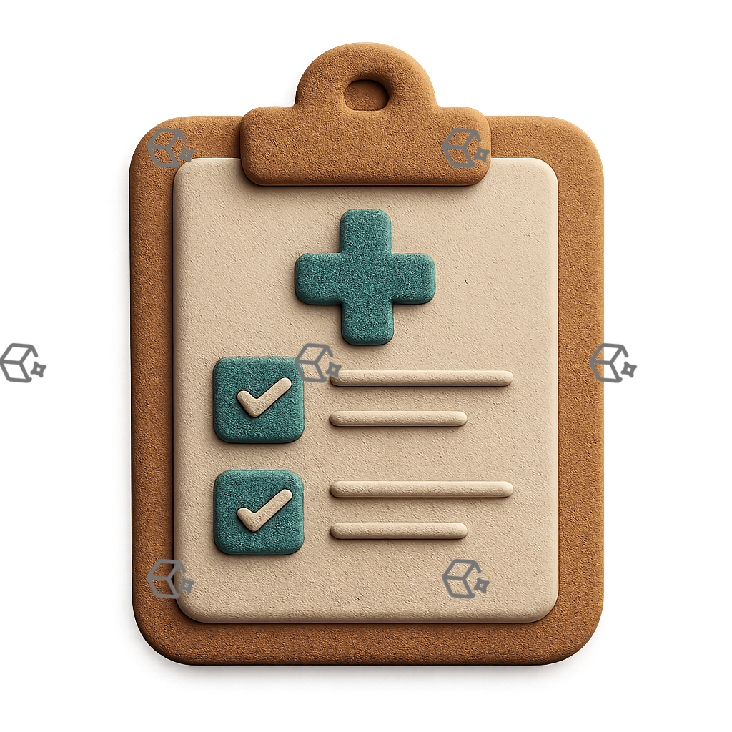 ThreeDIcons Clay 3D Medical Clipboard Icon — Patient Chart
