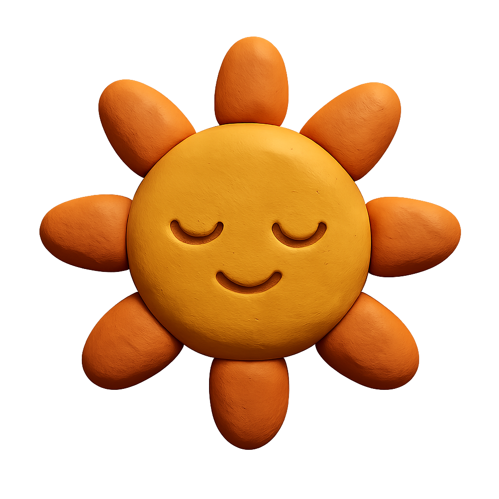 ThreeDIcons 3D Clay Sun — Chunky Rounded Rays Icon