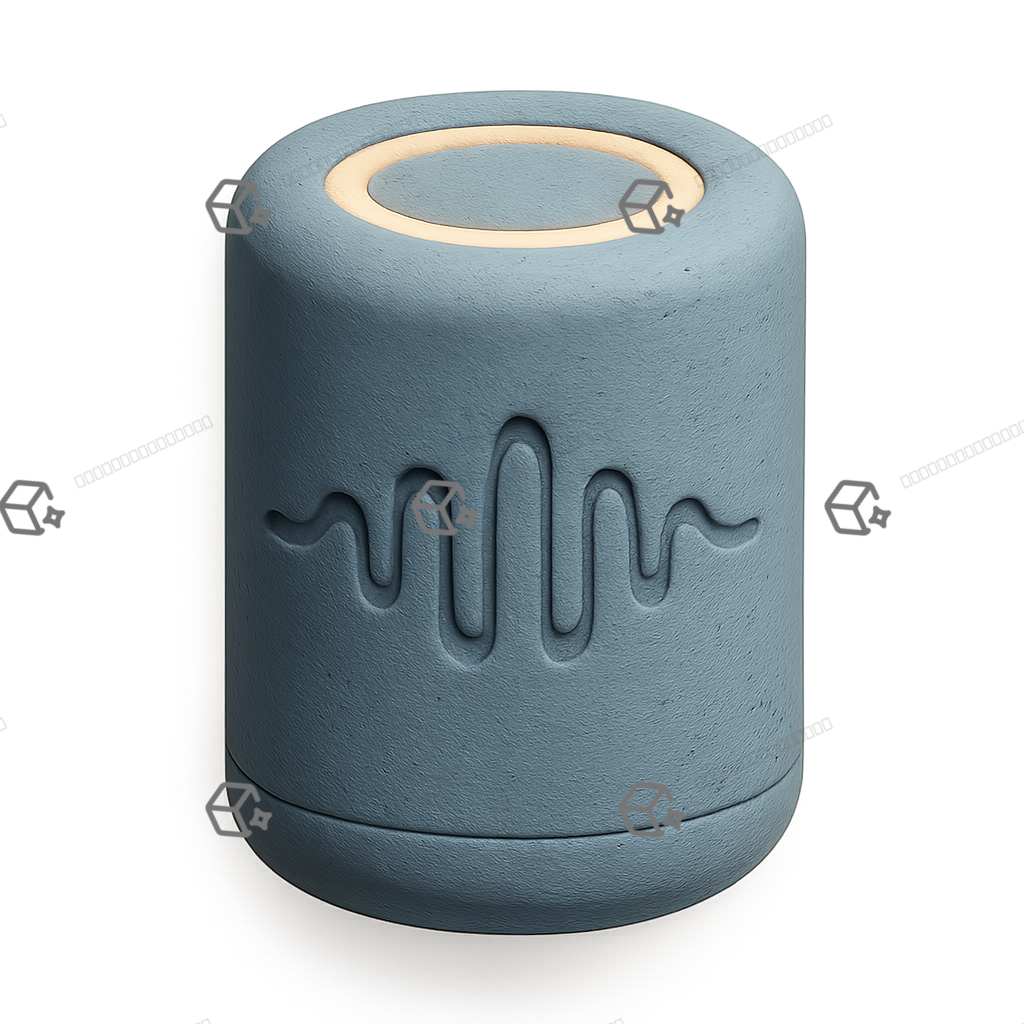 Clay 3D Voice Assistant Speaker Icon — Soft Matte Finish